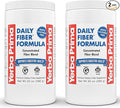 Yerba Prima Daily Fiber Formula - 20 oz Powder (Pack of 2) - Unflavored Concentrated Blend of Soluble/Insoluble Psyllium Seed Husks Acacia Gum Apple Fiber Supplement - Regularity Colon Cleanser