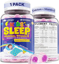 Kids Sleep Gummies - Magnesium Glycinate for Kid Melatonin Free Nighttime Gummies | with Vitamin C for Immune Calcium &amp D3 for Growth | GummieJel Liquid-Filled Melatonin Alternative 60ct