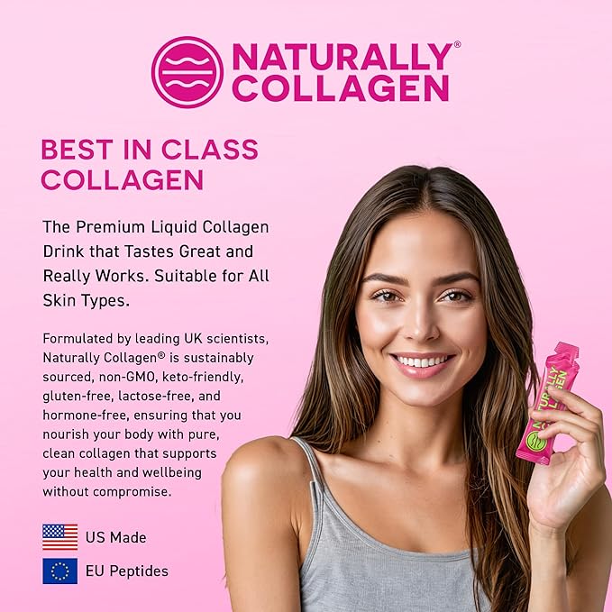 Premium Hydrolyzed Liquid Marine Collagen Supplement - 8000mg of Collagen per Sachet Plus 180mg VIT C - Natural Tropical Fruit Flavour - 14 Sachets per Box
