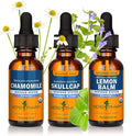 Herb Pharm Organic Calming &amp Relaxing Support* Bundle: Lemon Balm Chamomileand Skullcap Liquid Extract 3 Pack Bundle (1 oz Each)