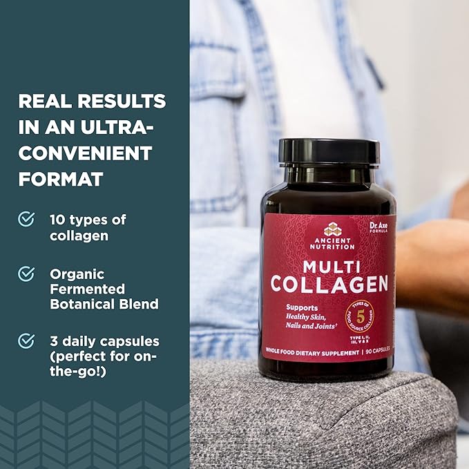 Ancient Nutrition Multi Collagen Capsules 90 Count + Multi Collagen Capsules Beauty &amp Sleep 90 Count