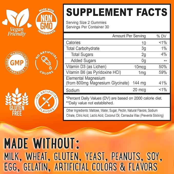 Magnesium Gummies Bundle – 2 Bottles (60 Each) – Apple Kiwi &amp Peach Mango