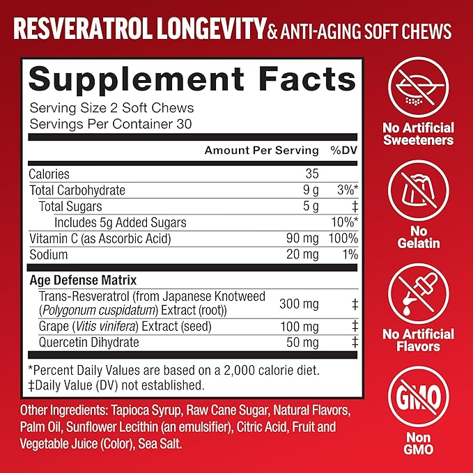 Resveratrol  Mixed Berry 60 Soft Chews + NMN Supplement Nicotinamide Mononucleotide to Support Healthy Aging and Energy Metabolism Boosts NAD+ Levels No Gelatin Non-GMO 30 Vegetable Capsules