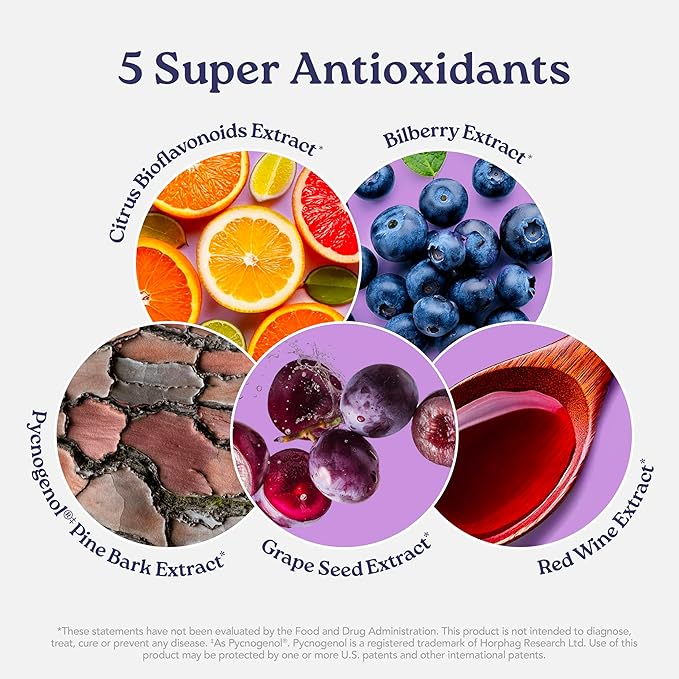 Isotonix OPC-3 Antioxidant Chews | Circulation Vision &amp Skin Support | Grape Seed Red Wine Pine Bark (Pycnogenol®) Bilberry &amp Citrus Bioflavonoids | Chewable Antioxidant Supplement - 30 Co