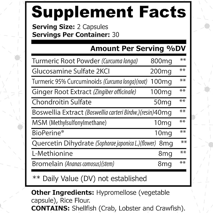 Sun Vitals Platinum Turmeric Complex – 95% Curcuminoids with BioPerine® Glucosamine &amp Boswellia