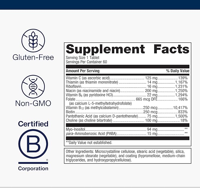 Metagenics Vitamin B-Complex - Active B6 &amp B12 Vitamins with Folate - Supports Energy Metabolism Stress Response Homocysteine Balance &amp Nervous System Health - Vegetarian &amp Gluten-Free -