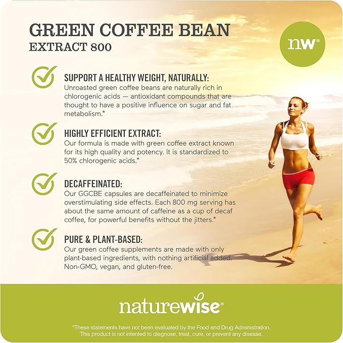 NatureWise [1] Green Coffee Bean Extract - Vegan Non-GMO - 60 Capsules[30-Day Supply] + (Pack of 2) NighttimeSlim- Cayenne Green Coffee Bean GABA - 60 Capsules[30-Day Supply]