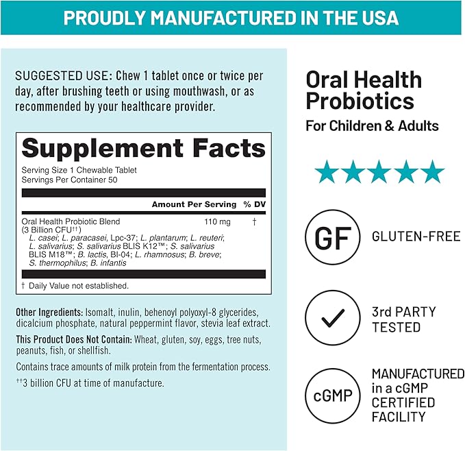 NatureWise [1] Oral Probiotics - Chewable Sugar-Free Mint Tablet - 50 Count[50-Day Supply] + [1] Magnesium Glycinate 625mg - Chelated Magnesium - 30 Capsules[30-Day Supply]