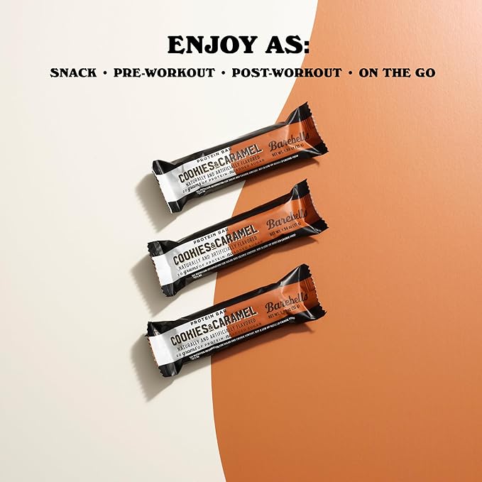 Barebells Protein Bars Cookies and Caramel - 24 Bars (2 Packs of 12) 20g High Protein Treats - Chocolate Nutrition Bar with 1g Total Sugars - On-The-Go Breakfast or Post-Workout Snack
