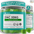 Fermented Zinc Gummies 50mg Quercetin Bromelain Vitamin C &amp D3 Superior Absorption Zinc Supplements for Women &amp Men Immune Powerful Antioxidant Zinc Picolinate Alternaitive Sugar Free
