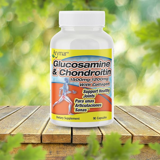 Arymar Glucosamine Chondroitin &amp Collagen Supplement Joint Support Formula Two Pack