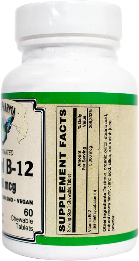 High-Potency Methylcobalamin B-12 Chewable Tablets (5000 mcg)