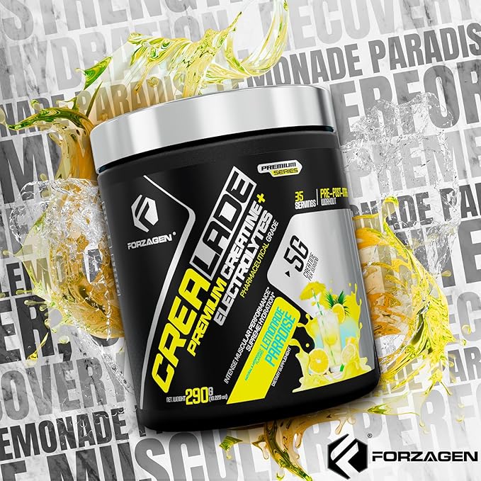 Forzagen CREA-Lade 35 Servings Premium Creatine Monohydrate with Electrolytes Flavored Lemonade Paradise