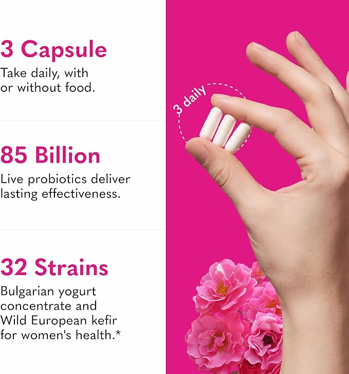 Garden of Life Raw Probiotics Women - 32 Strains - Dietary Supplement for Immune Digestive &amp Vaginal Health Support - Aids Female Health - 90 Vegetarian Capsules