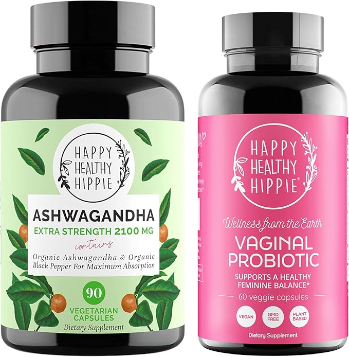 Happy Healthy Hippie Vaginal Probiotics for Women &amp Organic Ashwagandha