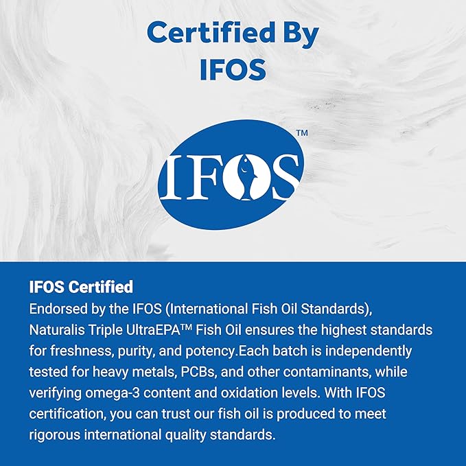 Naturalis Triple Strength UltraEPA™ EPA 1000mg | Pharmaceutical Grade High Purity 99% Omega-3 with 96.5% EPA Burpless Fish Oil | IFOS Certified Sustainably Sourced Non-GMO | 30 Softgels