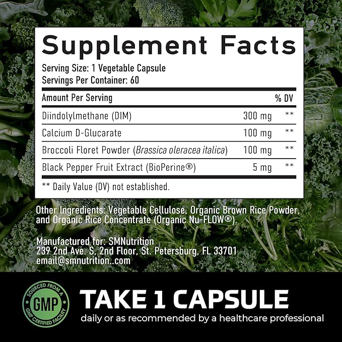 SMNutrition Men's DIM Supplement with Calcium D-Glucarate | Male Hormone Balancing Bundle with DIM Complex for Men (60 Servings) and Vegan Gluten Free Non-GMO CDG Supplement (90 Servings)