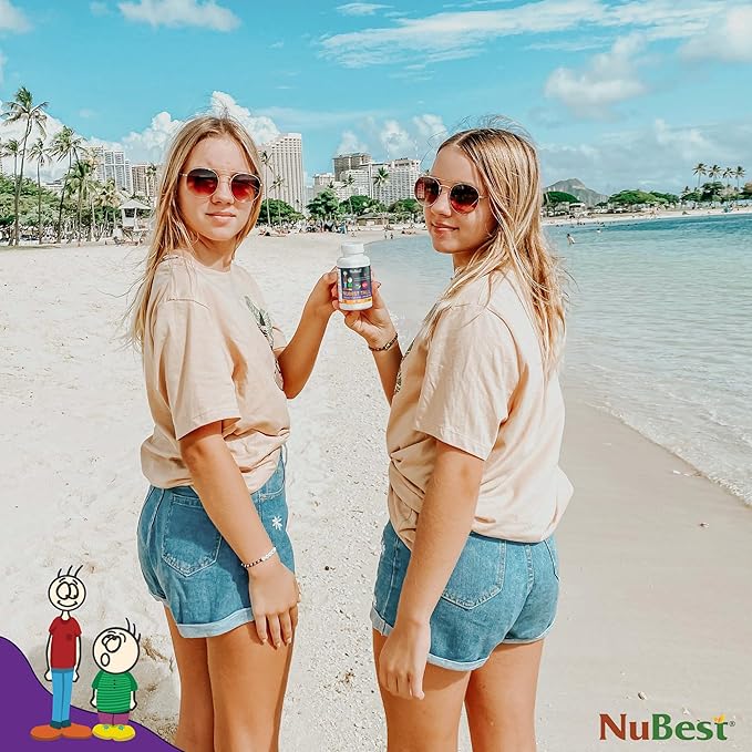 NuBest Bundle for Bone Growth Bone Strength &amp Immune Support for Kids &amp Teens Tall 10+ Capsules and Immune Multivitamin Gummies Daily Wellness Routine