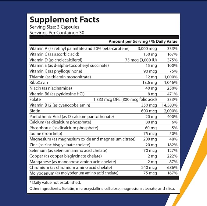 Building Blocks Multiple Vitamin Capsule for Bariatric Patients 90 Count 30 Day Supply