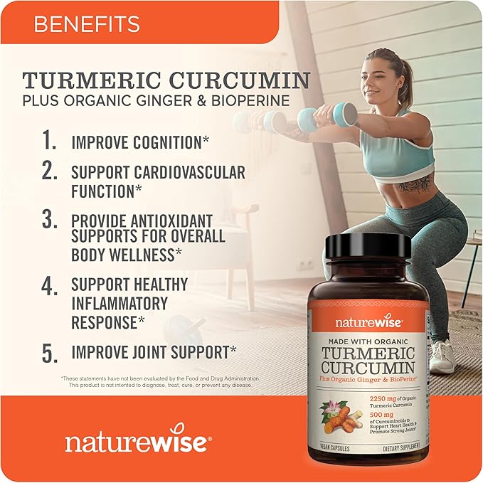 NatureWise Vitamin D3 5000IU (125mg) 360 Count + Curcumin Turmeric 2250mg w/Black Pepper 95% Curcuminoids Capsules 360-Count - Bundle for Immune &amp Joint Health - Gluten-Free Non-GMO