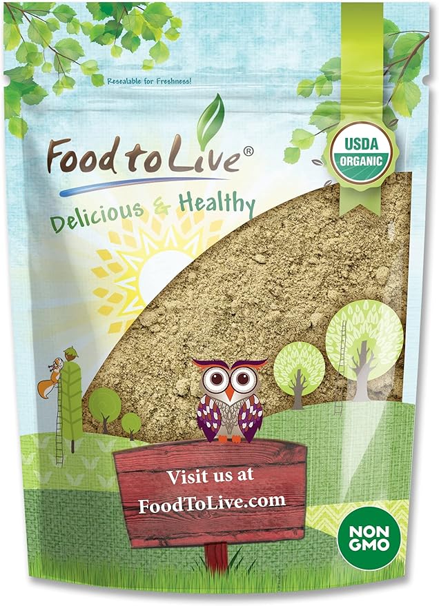 Food to Live Organic Hemp Protein Powder 2 Pounds — 50% Protein Non-GMO Non-Irradiated Pure Kosher Vegan Superfood Rich in Iron and Fiber