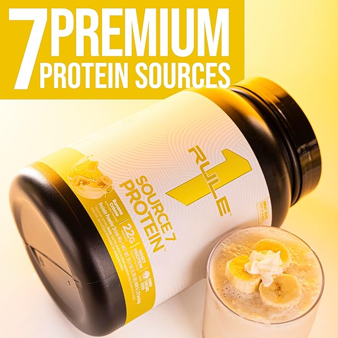 Rule 1 Source 7 Protein – Decadent Flavor Velvety Smooth Texture 22g Anytime Protein and 10g Naturally Occurring EAAs Per Serving from 7 Premium Sources (4 Pounds* Pistachio Ice Cream)