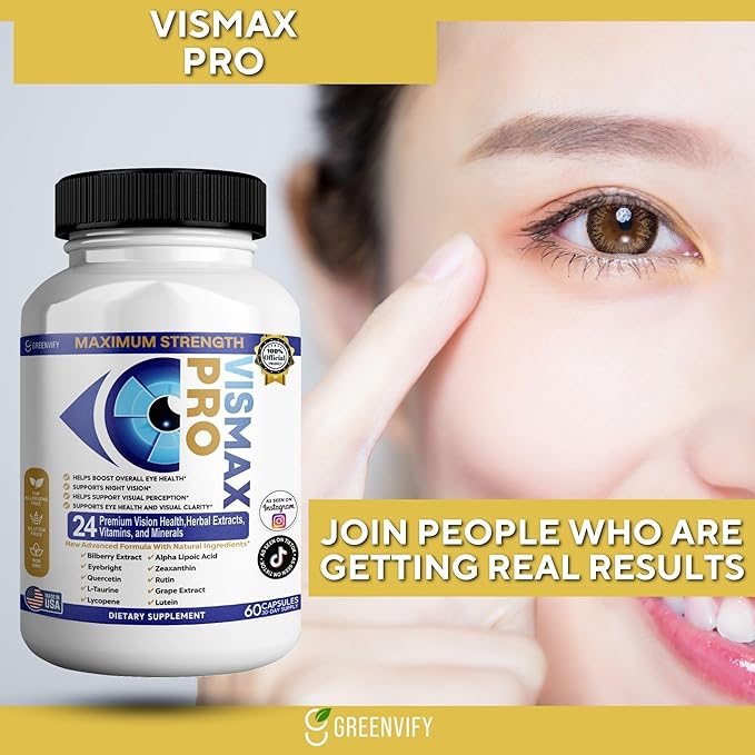 Vision Pro Max Eye Health Supplement 24 Premium Herbal Extracts Vitamins &amp Minerals 60 Capsules (3)