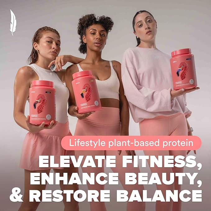 BIRDMAN Fitmingo Vegan Protein Powder with Inositol Collagen Boosters Hyaluronic Acid and Vitamins | Low Carb Dairy Free Lactose Free Low Calorie | 23g Plant Based Vanilla Protein Powder