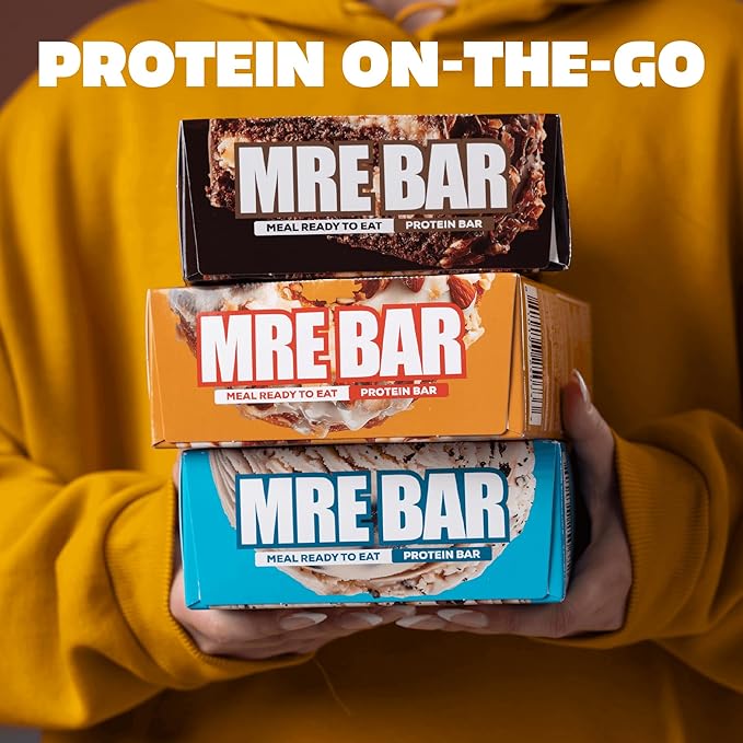 REDCON1 MRE Maple Almond Donut Protein Bars - 12 Count Snack Bars for Breakfast or Post-Workout