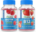 Lifeable Sugar Free Biotin + Vitamin B12 Gummies Bundle - Great Tasting Vitamin Supplement Gluten Free GMO Free Chewable Gummy
