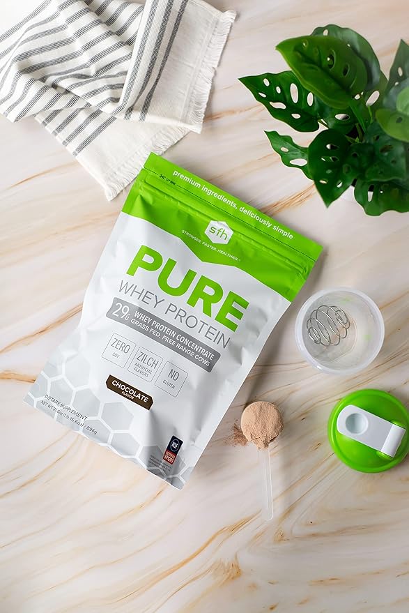 SFH Pure Whey Protein Powder (Chocolate) Best Tasting Grass Fed Whey | All Natural | Non-GMO No Artificials Soy Free Gluten Free | (Chocolate 31.6 Ounce (Pack of 1)