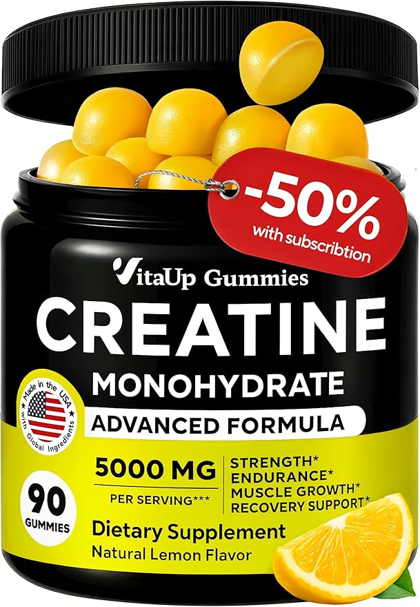 Creatine Monohydrate Gummies for Men &amp Women - USA Made Monohydrate Creatine for Men 5000mg Per Serving - Supports Energy Levels Training Endurance &amp Muscle Performance - 90 Gummies
