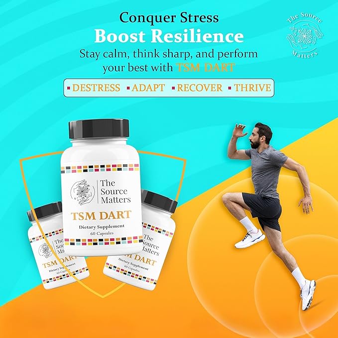 Dart Dietary Supplement | Adaptogenic Formula with Holy Basil Ashwagandha Rhodiola Schisandra &amp Licorice Root for Stress Support Mental Clarity &amp Emotional Balance (60 Capsules)
