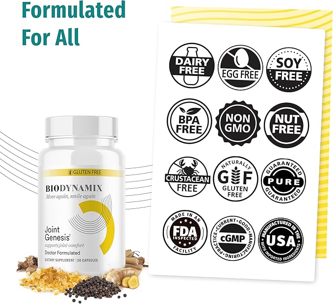 Joint Genesis Joint Support Formula Promotes Joint Function Comfort and Flexibility 30-Day Supply 6 Pack