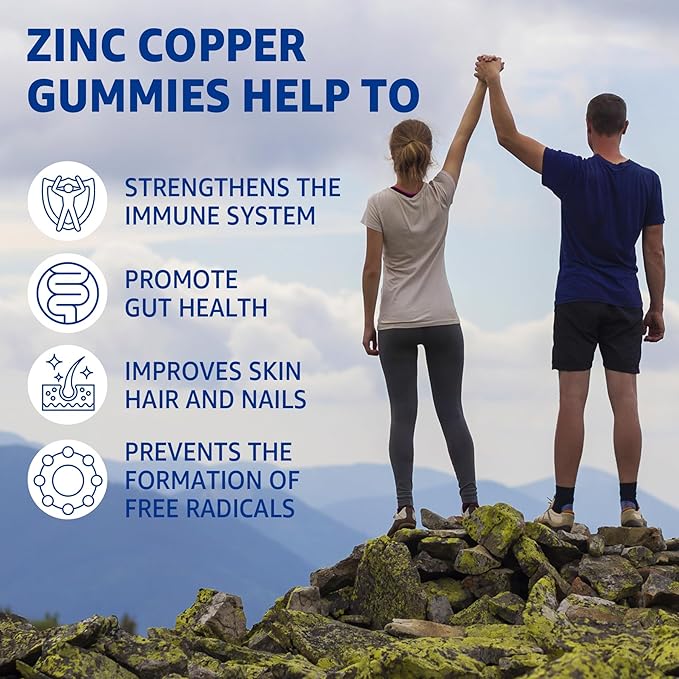NEVISS Vitamin D3 5000IU + K2 (MK-7) 120mcg+Zinc Copper Gummies
