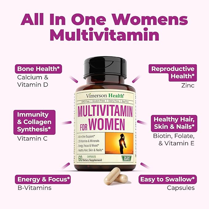 Vegan Glucosamine Chondroitin MSM Joint Support Supplement &amp Complete Multivitamin for Women