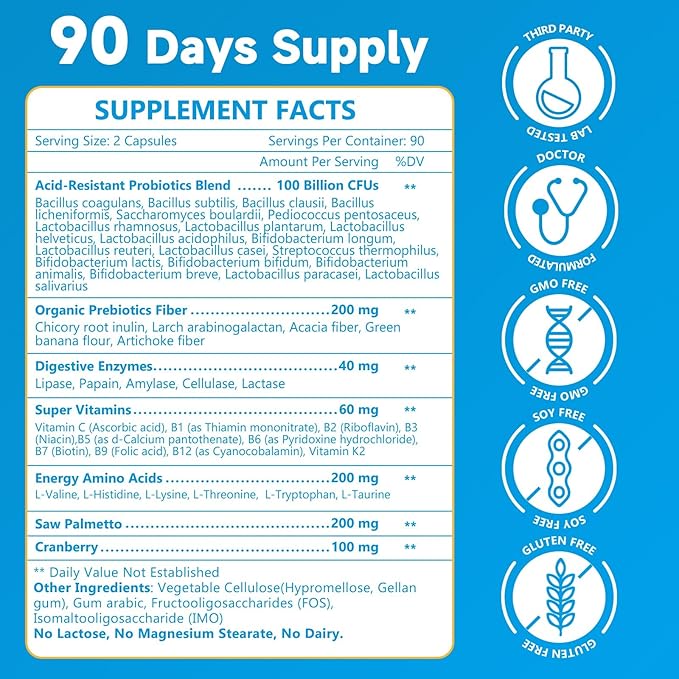 NATURE TARGET Probiotics Powder for Women &amp Probiotics for Men 180 Capsules