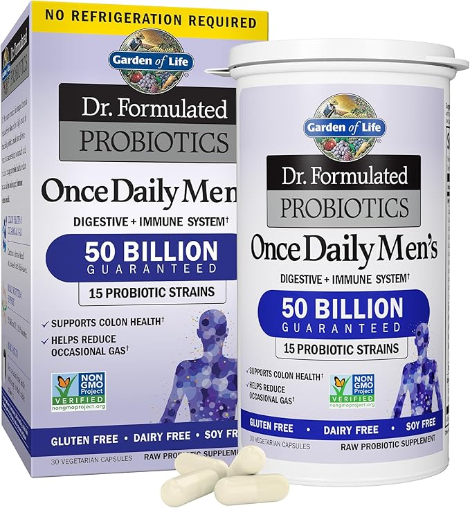 Garden of Life Probiotics for Men Dr Formulated 50 Billion CFU 15 Probiotics &amp Dr. Formulated Probiotics Mood+ Acidophilus Probiotic Supplement