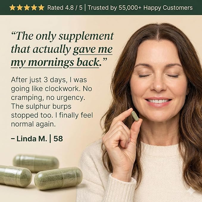 Support Capsules Clinical Formula for Constipation Relief Sulphur Burps Control Energy Restoration with Magnesium Probiotics Vitamins