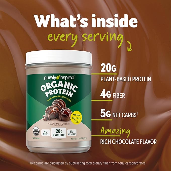 Purely Inspired Organic Protein Powder and Country Farms Super Greens Drink Mix Bundle (16+20 Servings)