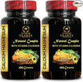 Calcium Magnesium Complex - Bone Support Supplements for Women Immune Support Supplement Pure Magnesium and Calcium Supplement Highly Absorbable with Boron Vitamin D - 2 Bottles 200 Capsules