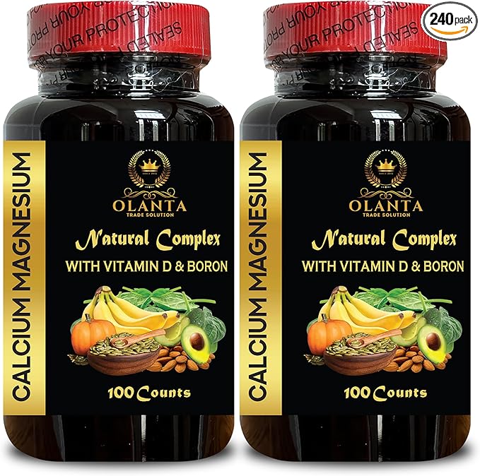 Calcium Magnesium Complex - Support Muscle and Nerve Function Energy Production and Support Healthy Immune System Nerves Muscles and Metabolism Multi Minerals Blend - 2 Bottles 200 Capsules