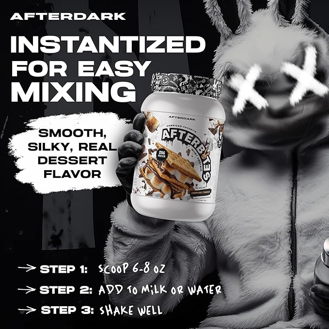 AFTERDARK AfterBites Whey Protein Powder 25g Protein 4.5g BCAA’s Easy Dissolving No Artificial Colors or Fillers Isolate Protein USA Made 26 Servings Chocolate Peanut Butter Cereal
