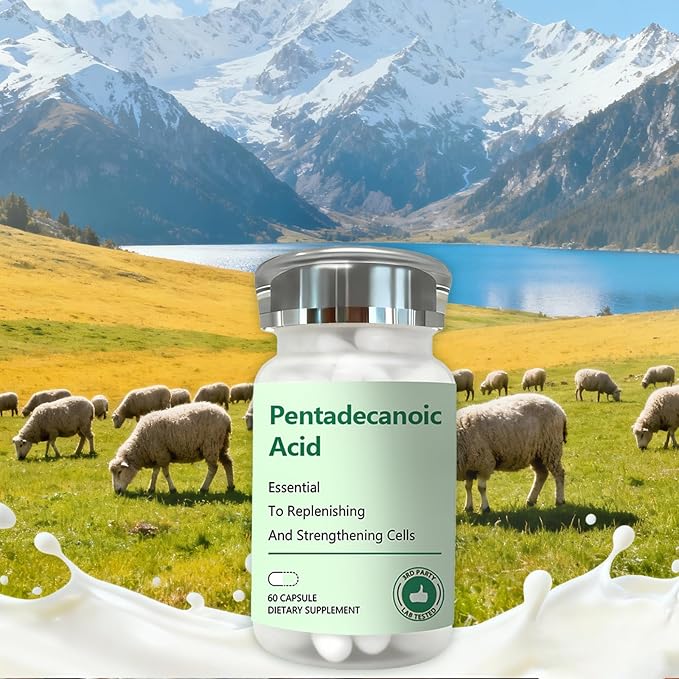 Pentadecanoic Acid Pentadecanoic Acid Formula Supplement Sourced from High-Altitude Sheep Milk 60 Capsules
