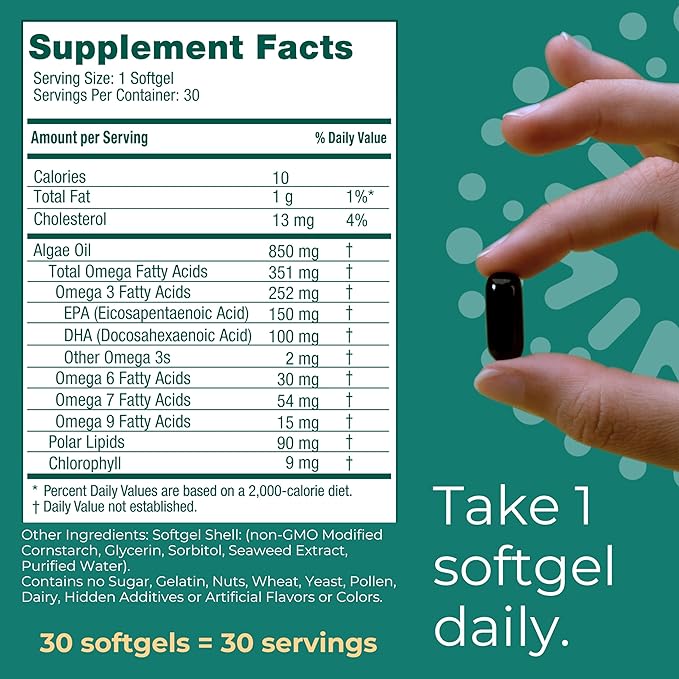 Iwi Omega-3 90 Softgels (90 Servings) Vegan Plant-Based Algae Omega 3 with EPA + DHA Whole-Body Support Dietary Supplement Krill &amp Fish Oil Alternative No Fishy Aftertaste