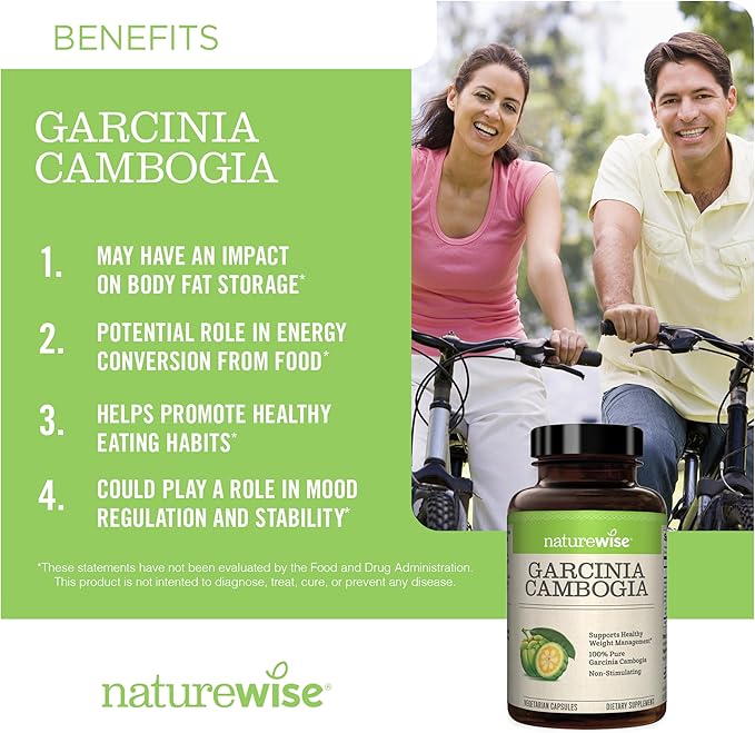 NatureWise [1] Garcinia Cambogia - 60% HCA - Vegan Non-GMO - 90 Capsules[1-3 Month Supply] + (Pack of 3) Green Tea Extract 1000 mg - Vegan Non-GMO - 60 Capsules[30-Day Supply]