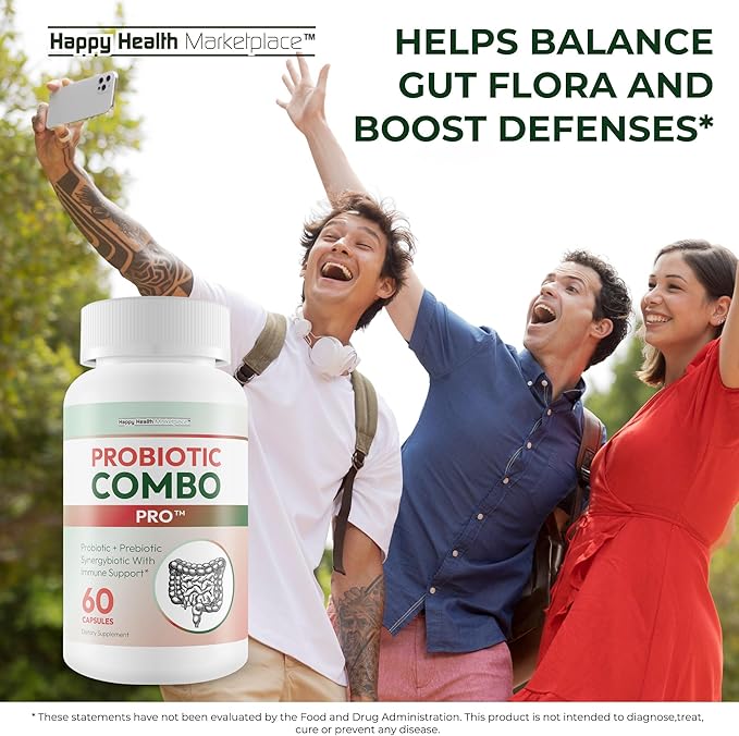 Probiotic Combo Pro - Our Best Probiotic Prebiotic Combo &amp Best Prebiotics and Probiotics For Diverticulosis - 40 Billion Cfu Probiotics Vitamin D Zinc Fiber Diverticulosis Supplement