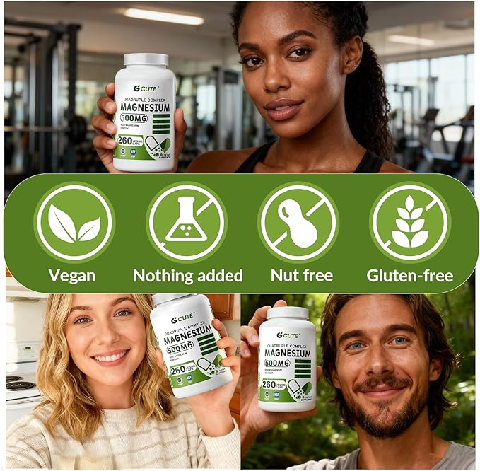 Magnesium Glycinate Complex Supplements 260 Capsules (130 Servings) | 500mg Magnesium Glycinate Citrate Malate &amp Oxide | High Absorption Vegan Gluten Free Easy to Swallow 260 Count (Pack of