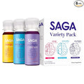 SAGA Functional Shot Variety Pack | Organic Nootropic Drink with Mushrooms Yerba Mate CoQ10 Kava &amp Valerian Root Alpha GPC Melatonin | Energy Relaxation Sleep | 2oz Plant-Based Shots (6-Pa