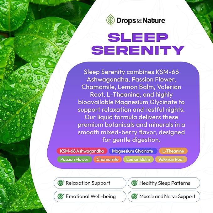 Drops Of Nature Magnesium Glycinate &amp Ashwagandha Drops (Mixed Berry 60mL) &amp Green Tea Extract Liquid Drops (Pineapple 60mL) – Vegan Non-GMO Fast Absorbing – Balanced Energy Daily Clarity